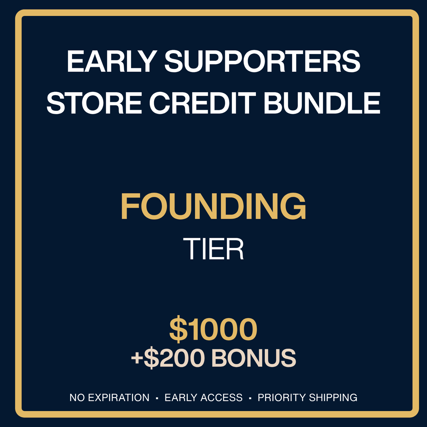 Early Supporter - In-Store Credit + Perks
